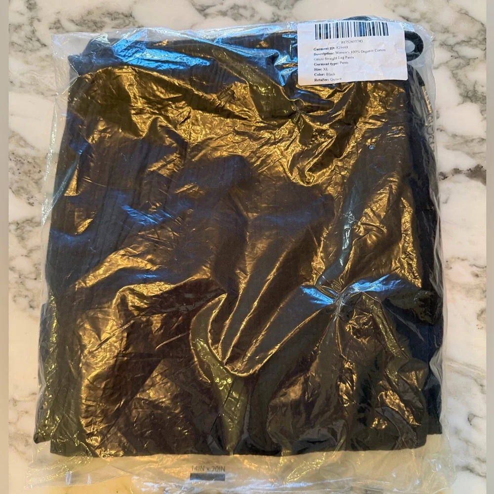 NWT Quince Gauze Beach Pants – Black – Size XL 29” Inseam
